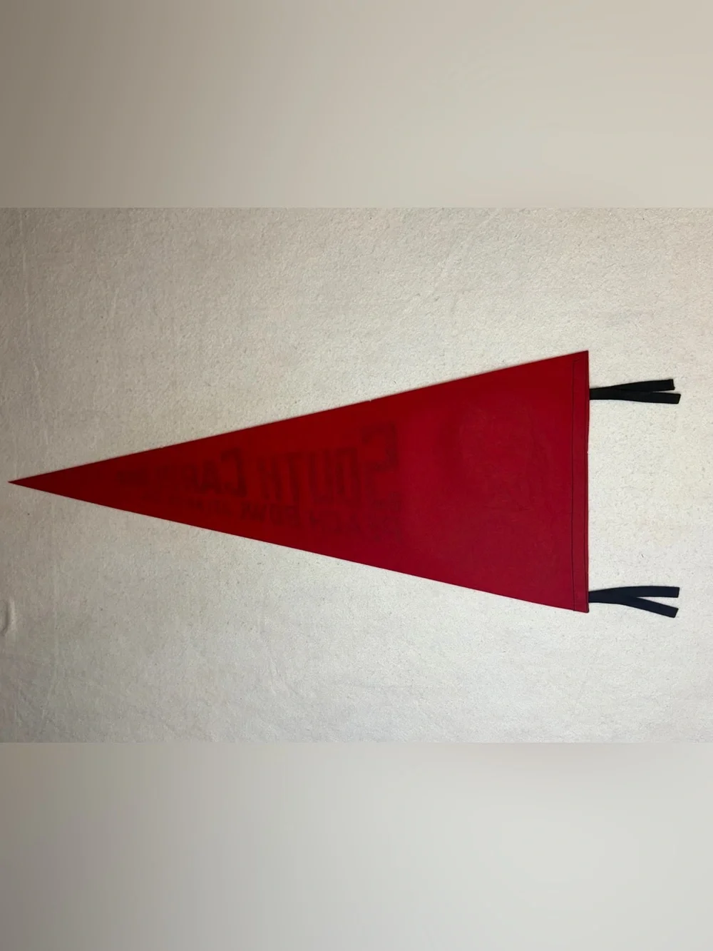 Vintage South Carolina Peach Bowl Atlanta GA Red Felt Pennant Football Souvenir